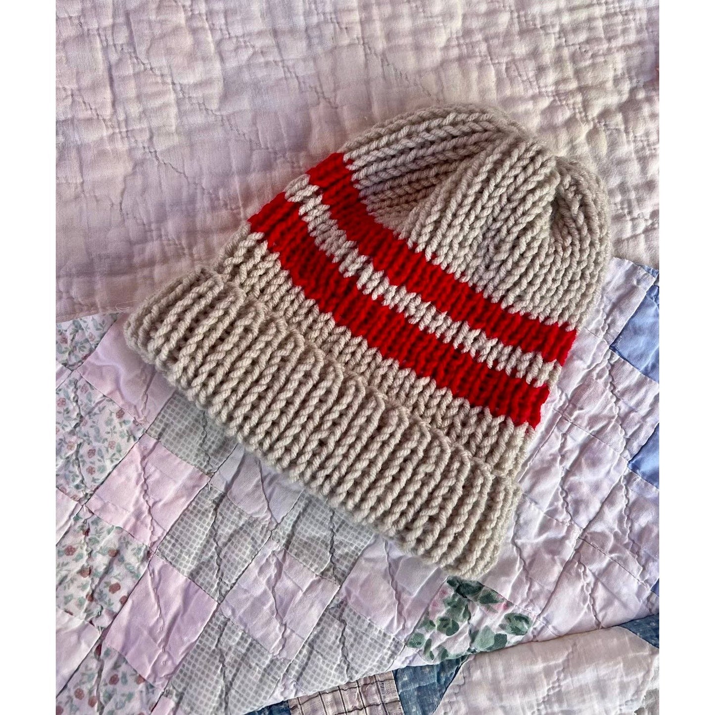 Varsity Beanie | Red Stripe