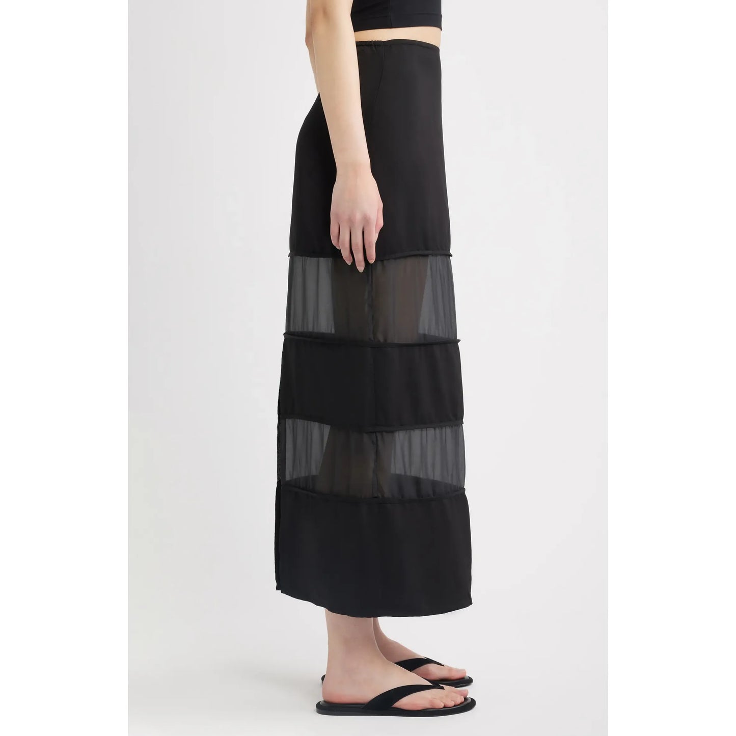 Rene Semi Sheer Panel Skirt