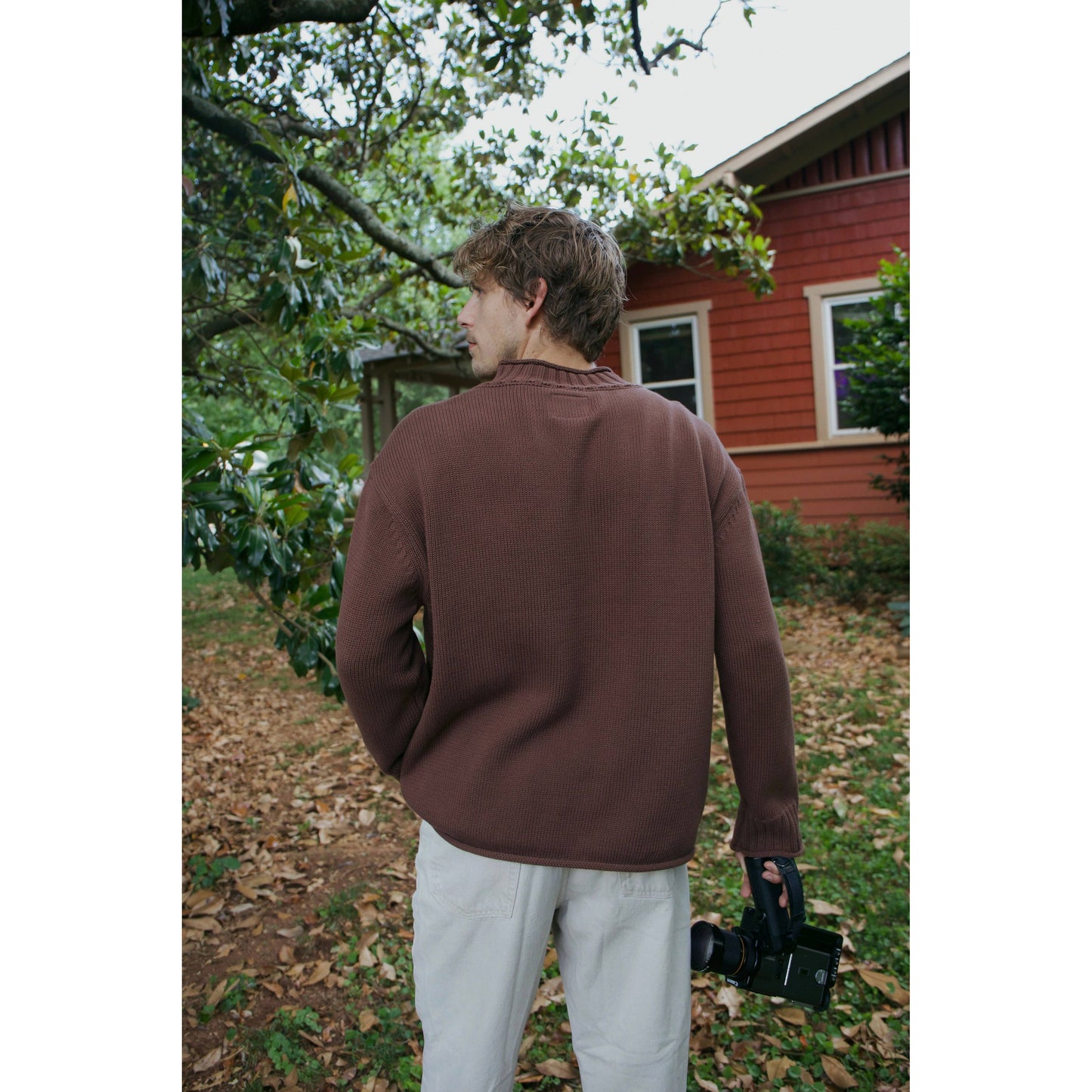 Brown Cotton Fish Sweater