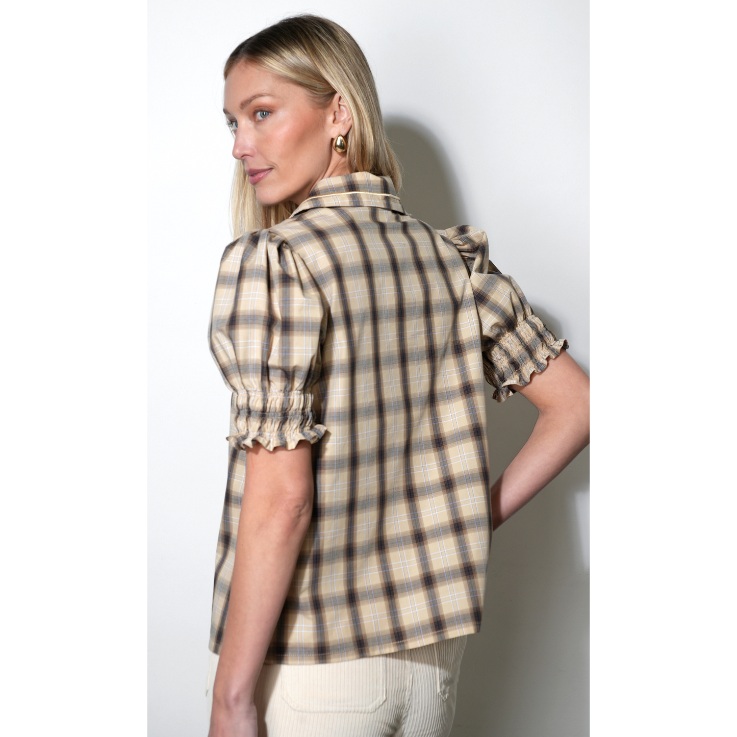 Betty Sailor Collar Plaid Top