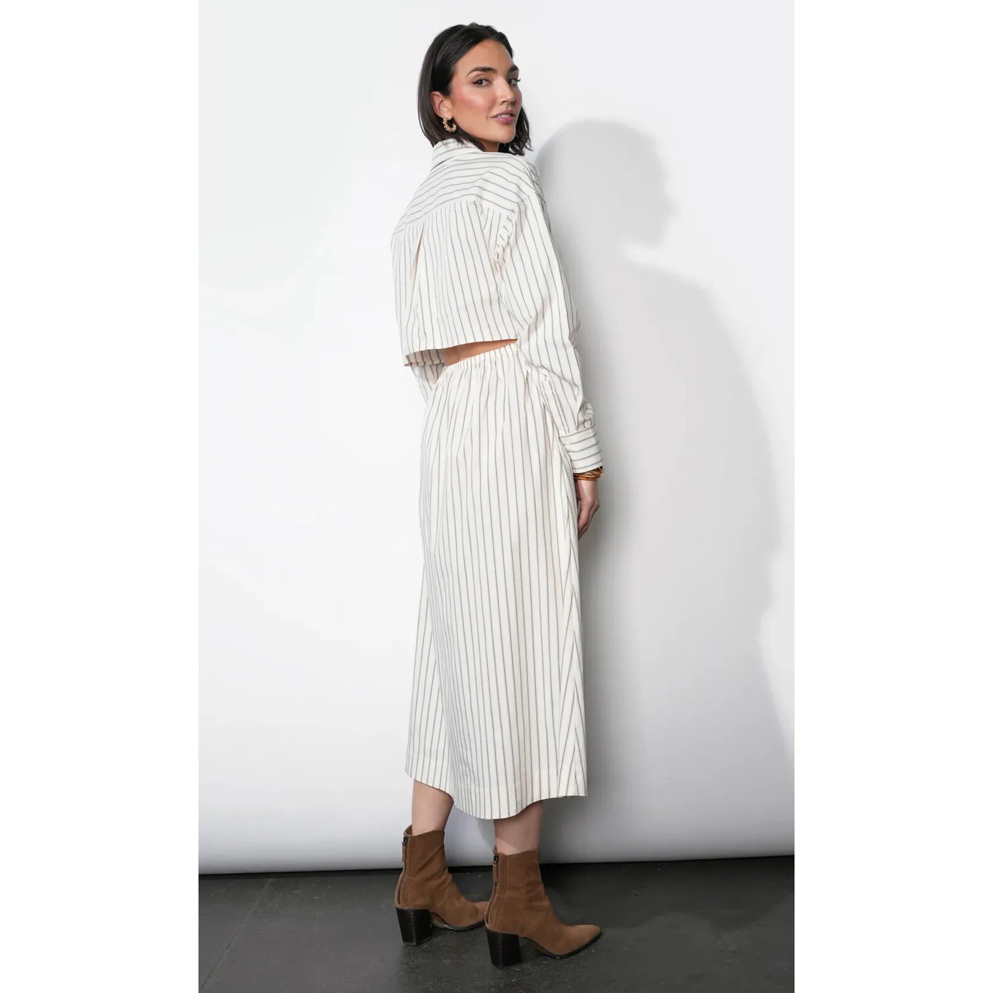 Cosette Open Back Shirt Dress