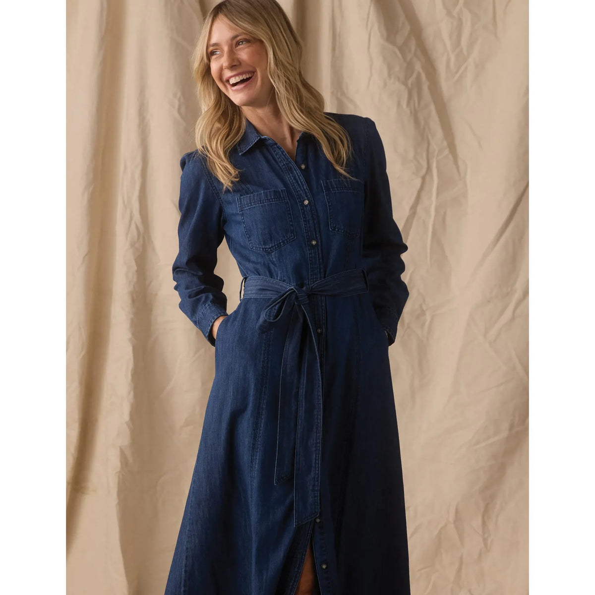 Cotten Denim Shirt Dress