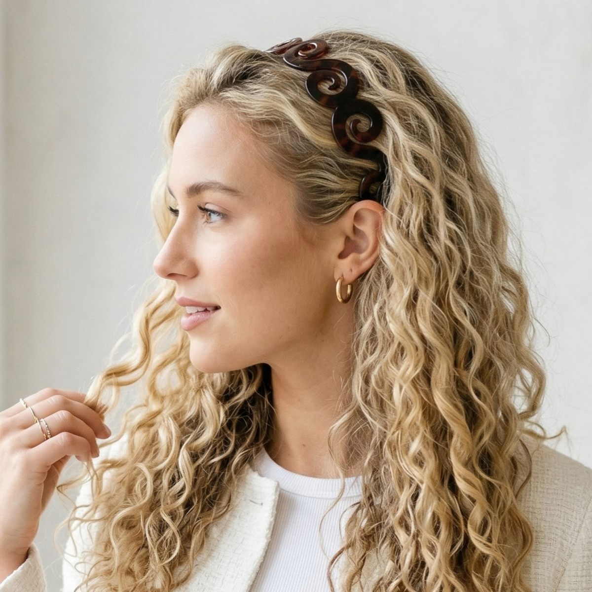 French Swirls Wide Headband