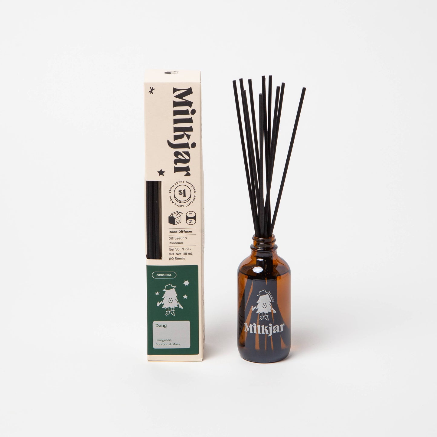 Doug - Bourbon, Evergreen & Musk 4oz Reed Diffuser