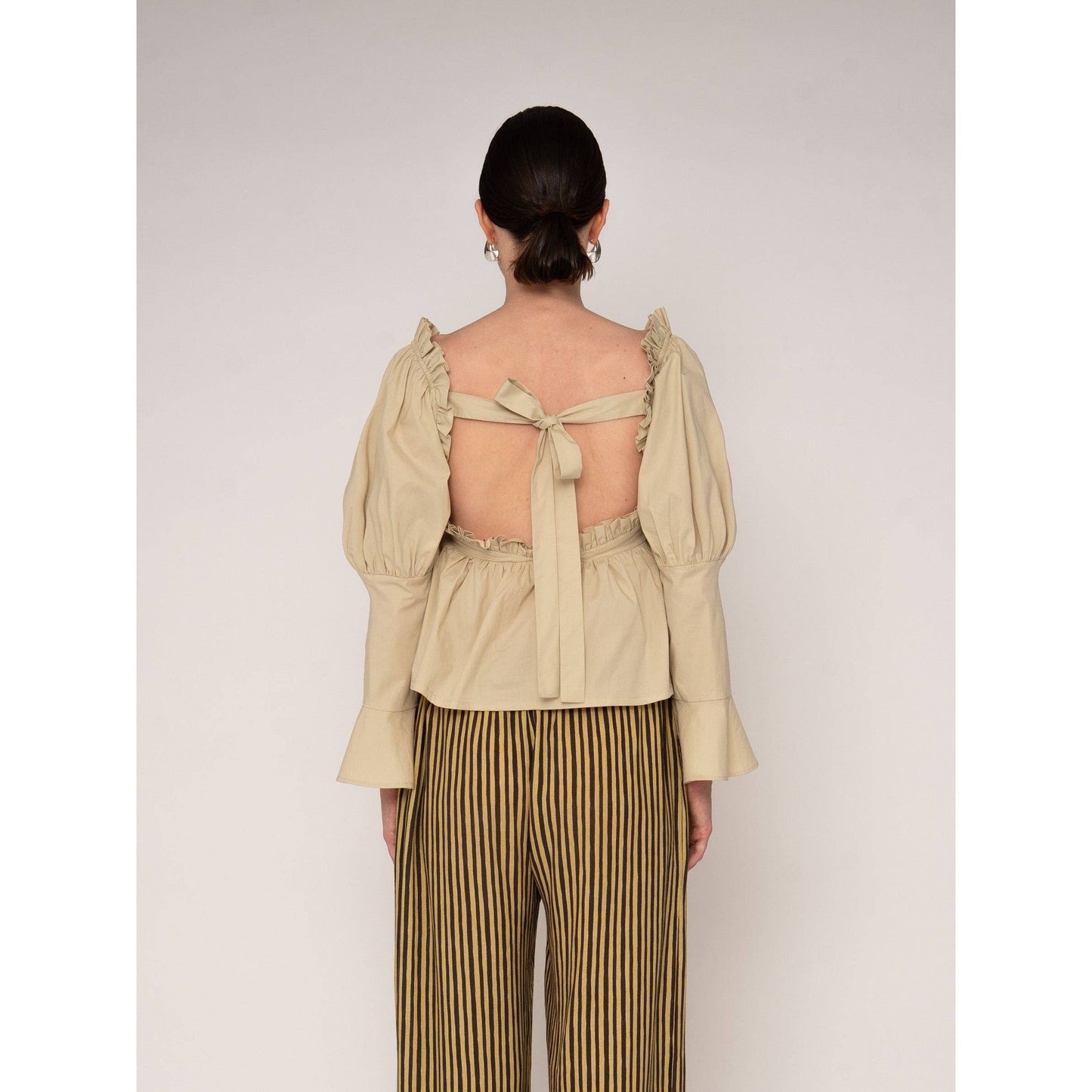 Chambre Beige Ruffle Blouse