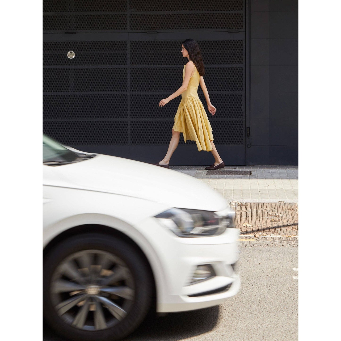 Desk Pale Yellow Flared Dress