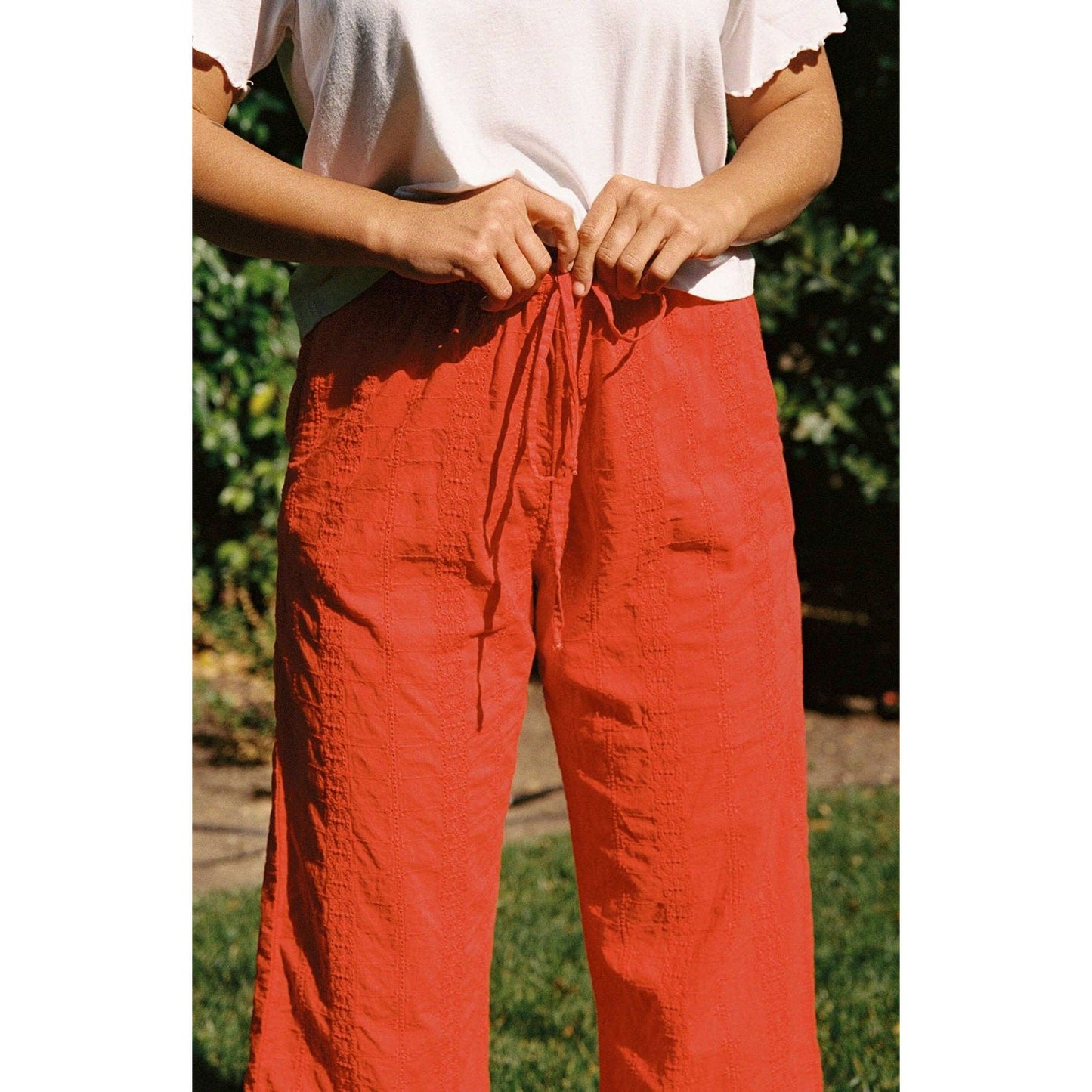 Embroidered Eyelet Pant