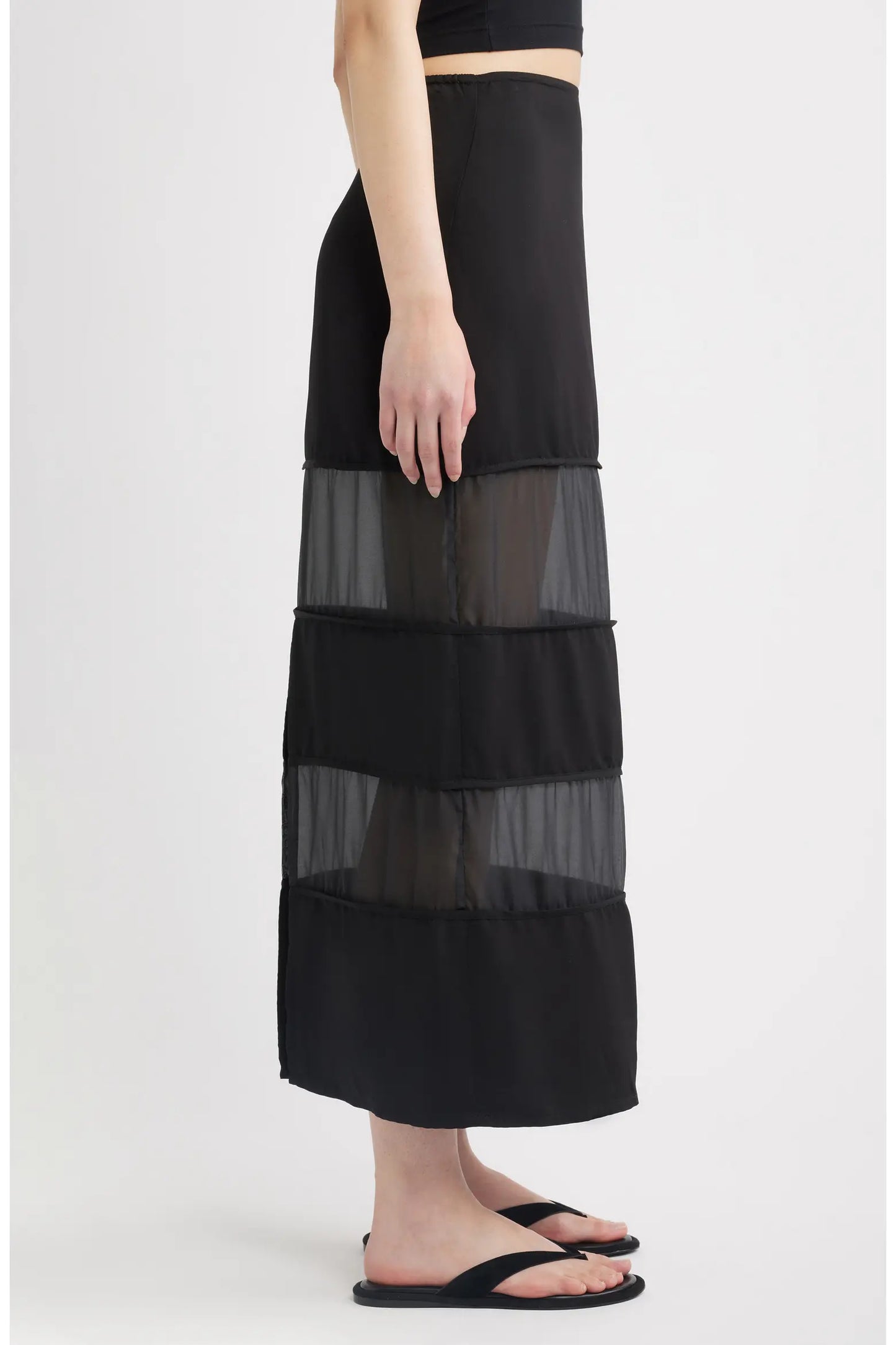 Rene Semi Sheer Panel Skirt