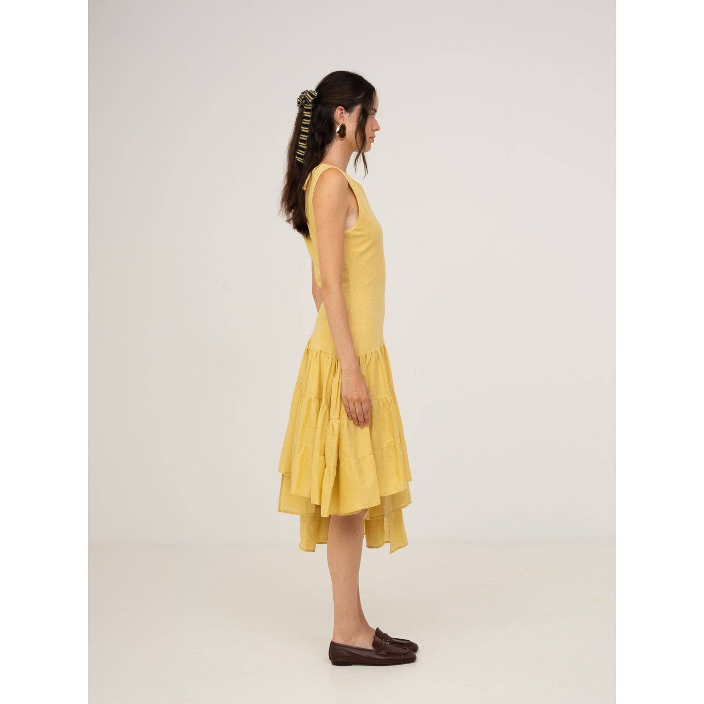 Desk Pale Yellow Flared Dress