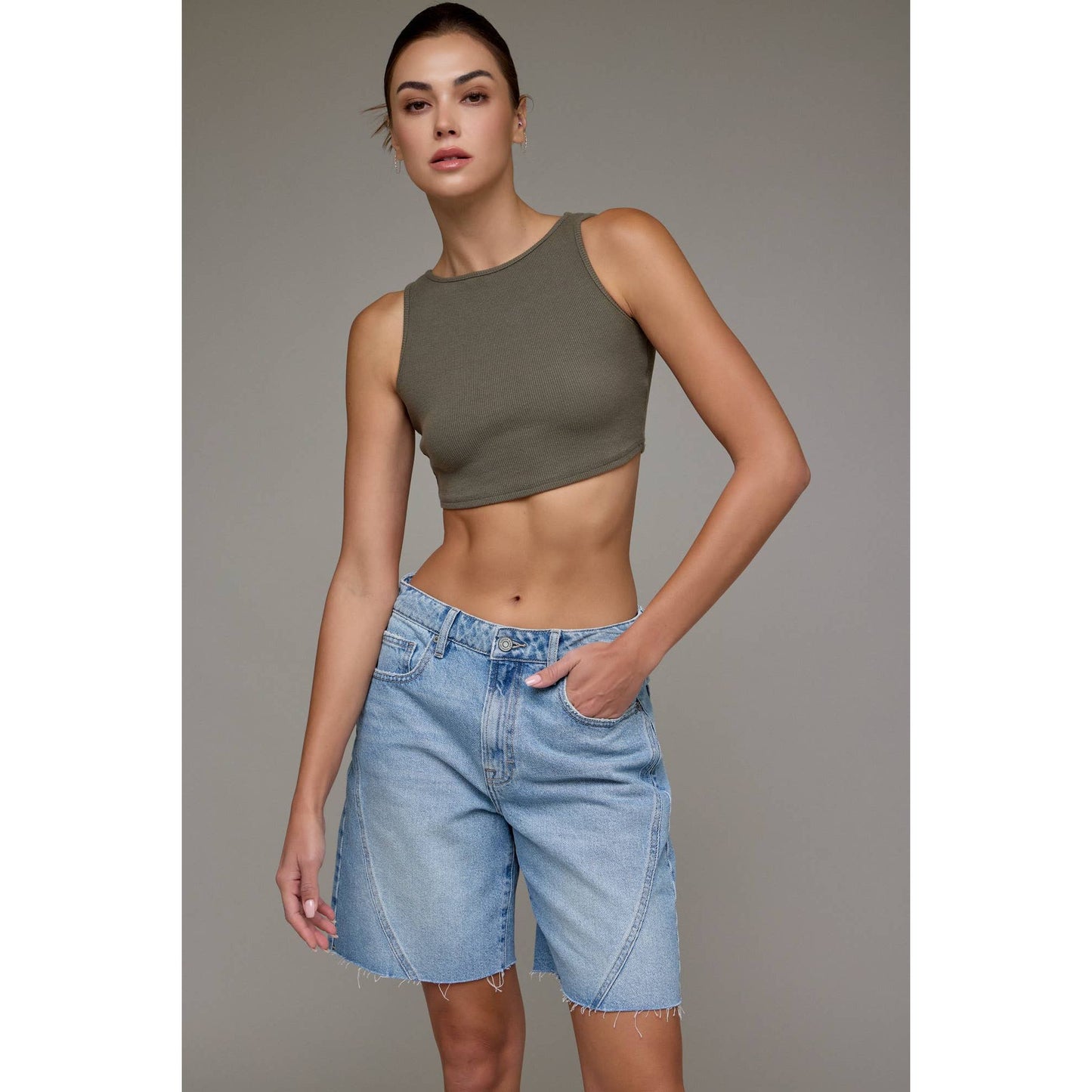 Medium Wash Baggy Short