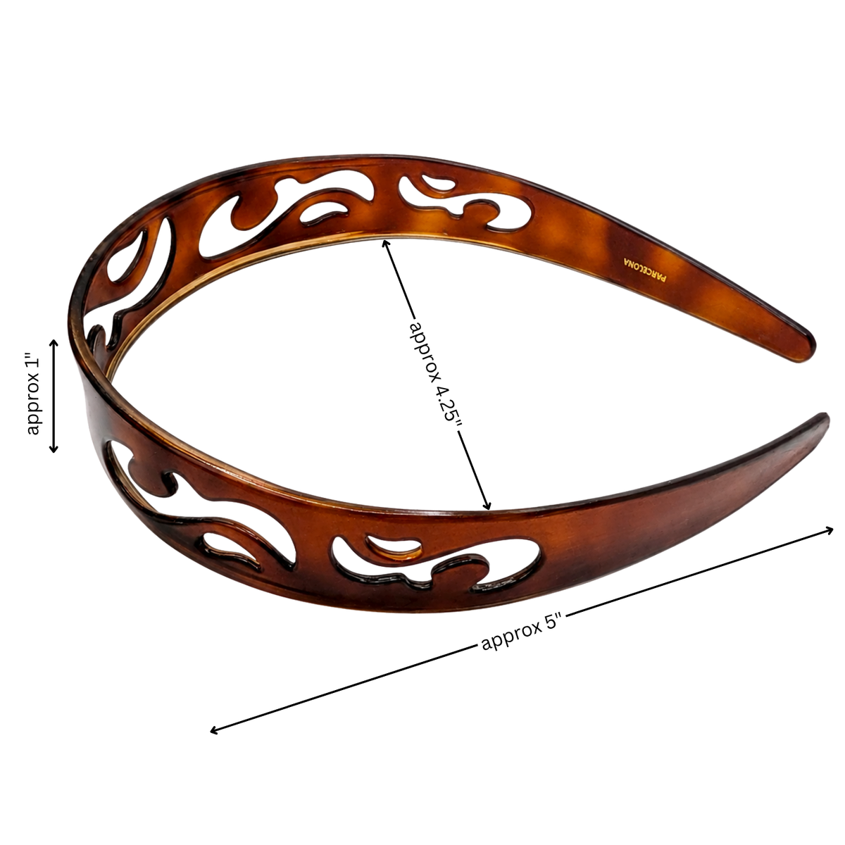 French Swirls Wide 1 Inch Tortoise Shell