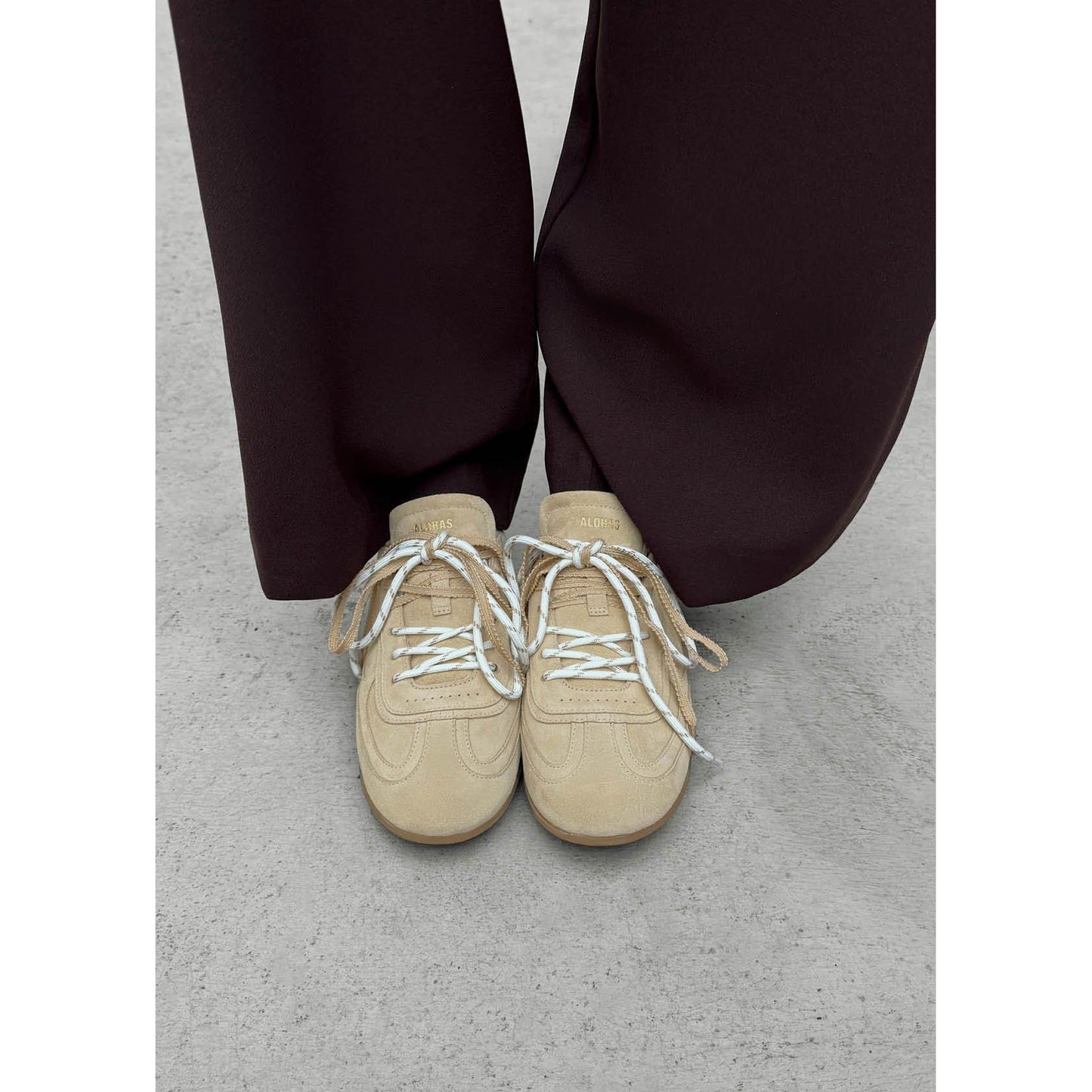 Tb.24 Suede Beige Leather Sneakers