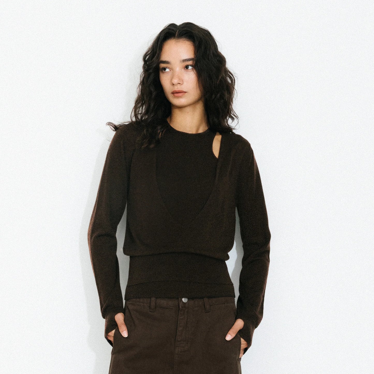 Knit Cardigan and Vest Two-Piece Set