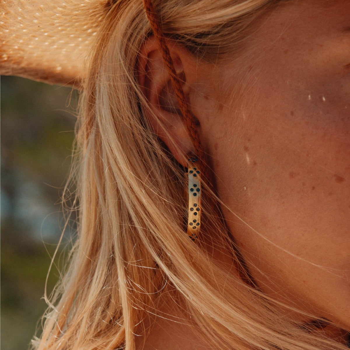 June Blue Rhinestone Hoops