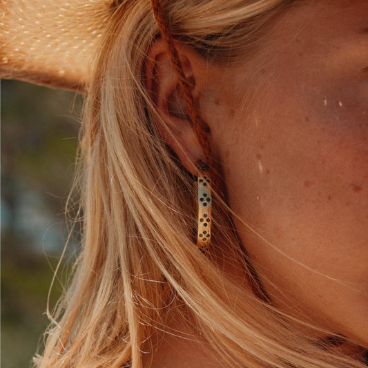 June Blue Rhinestone Hoops
