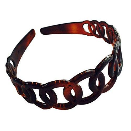 French Round Chain Tortoise Shell Brown Headband