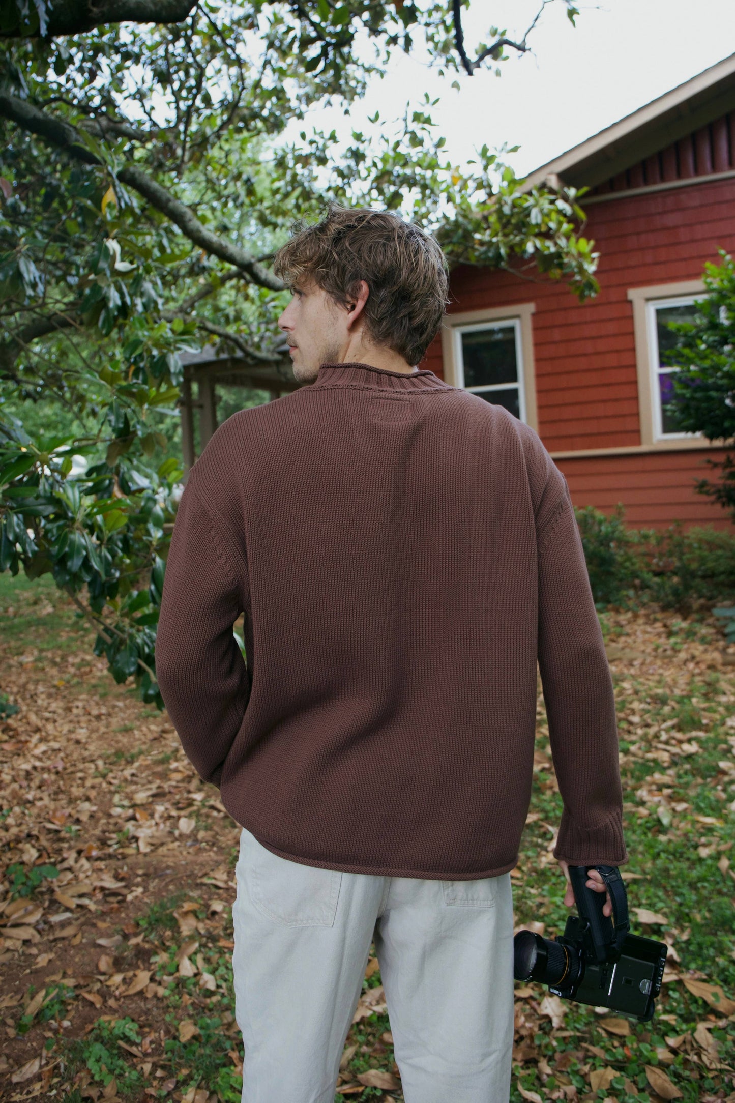 Brown Cotton Fish Sweater