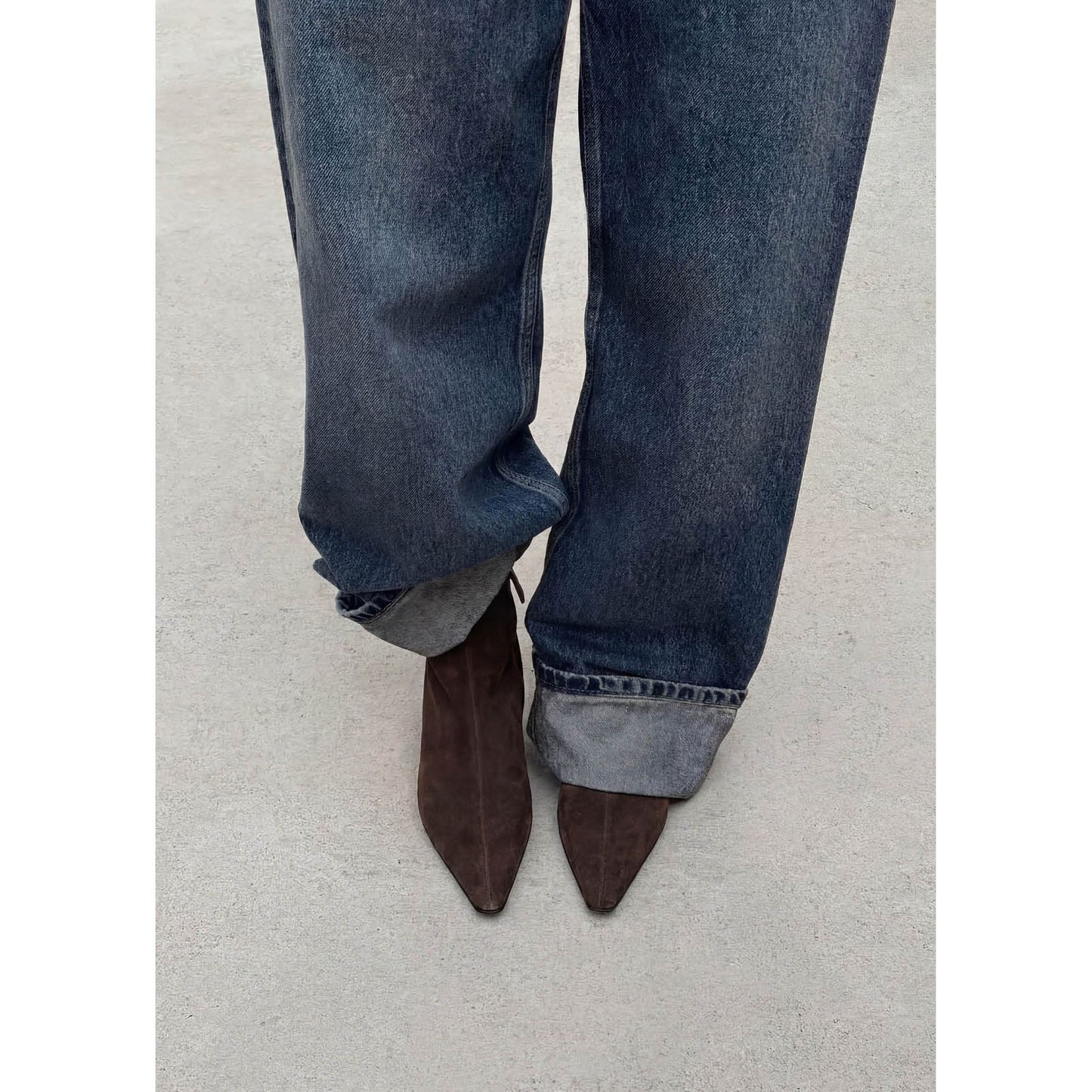 Ambar Suede Brown Leather Ankle Boots