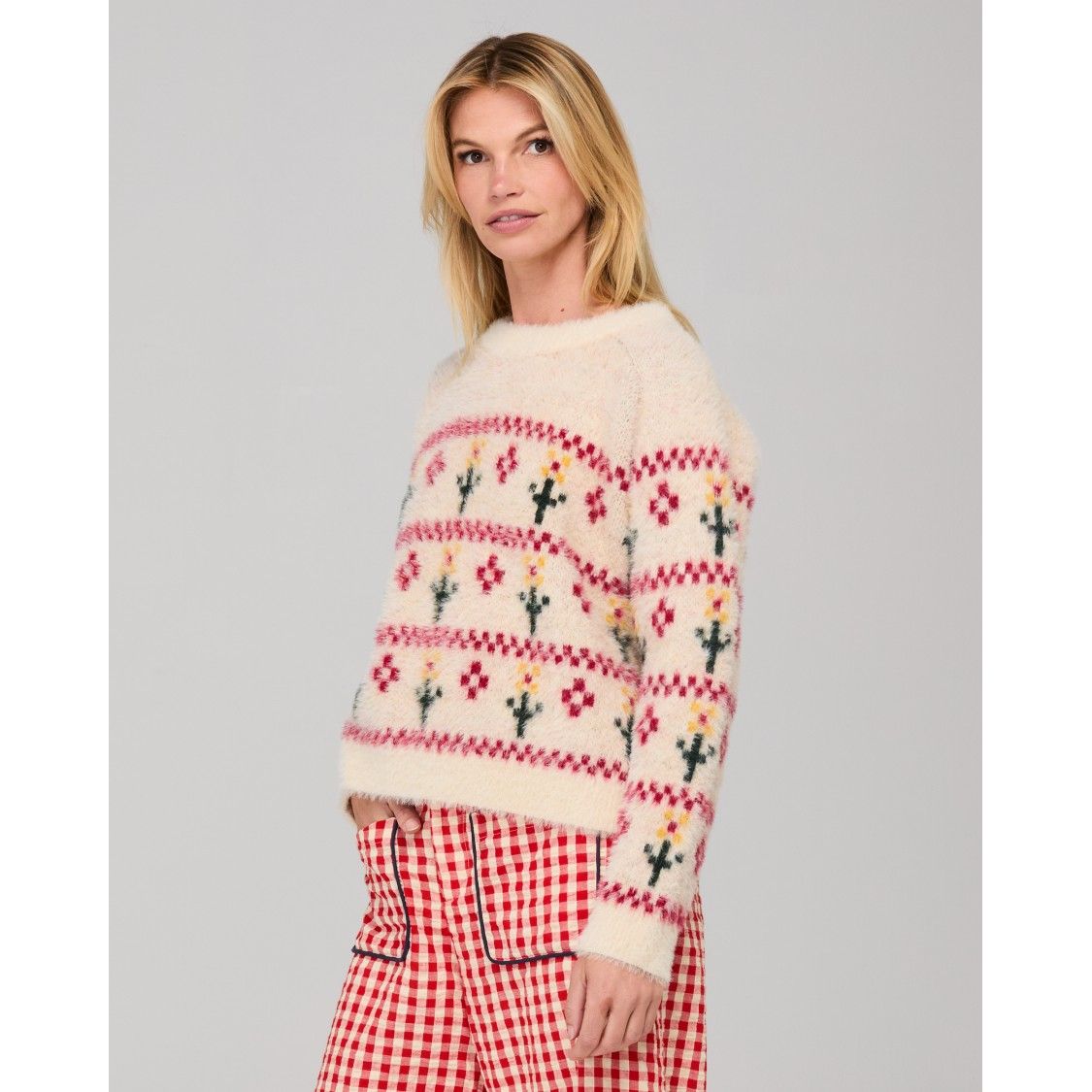 Flower Jumper - Cream Multi