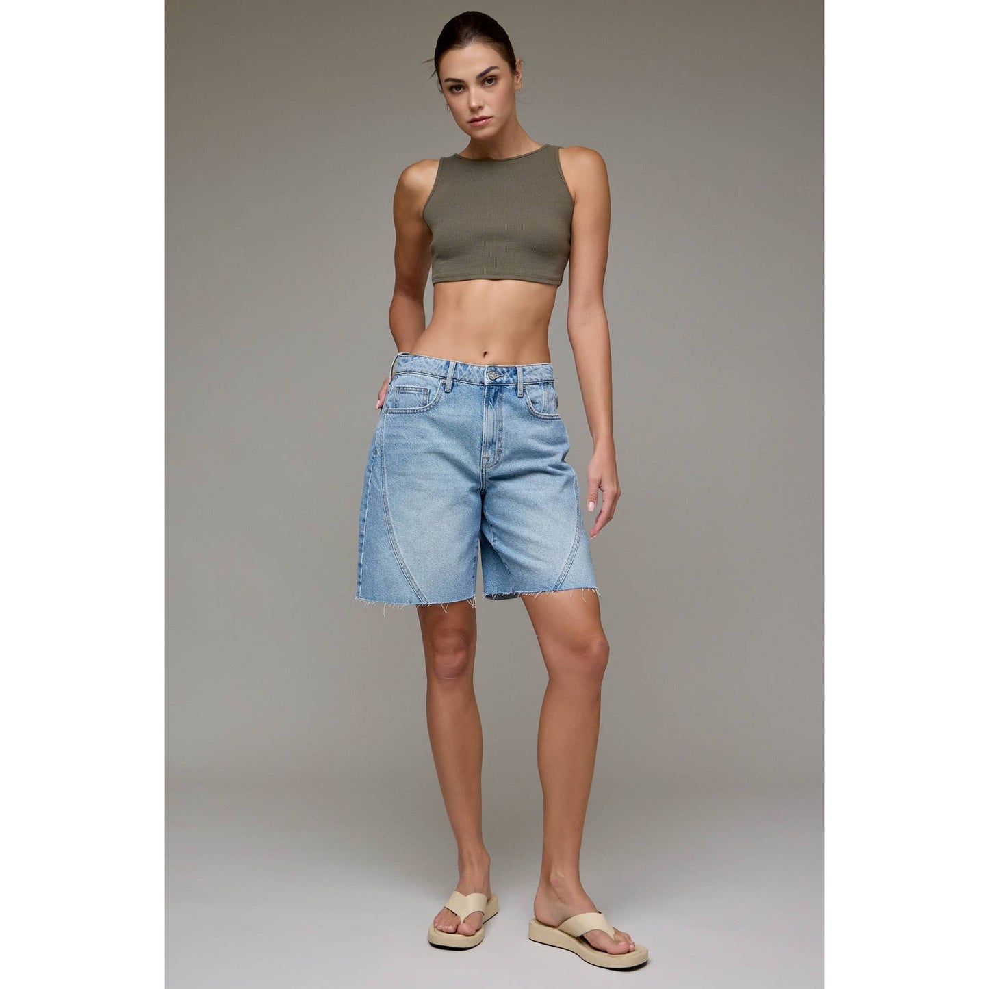 Medium Wash Baggy Short