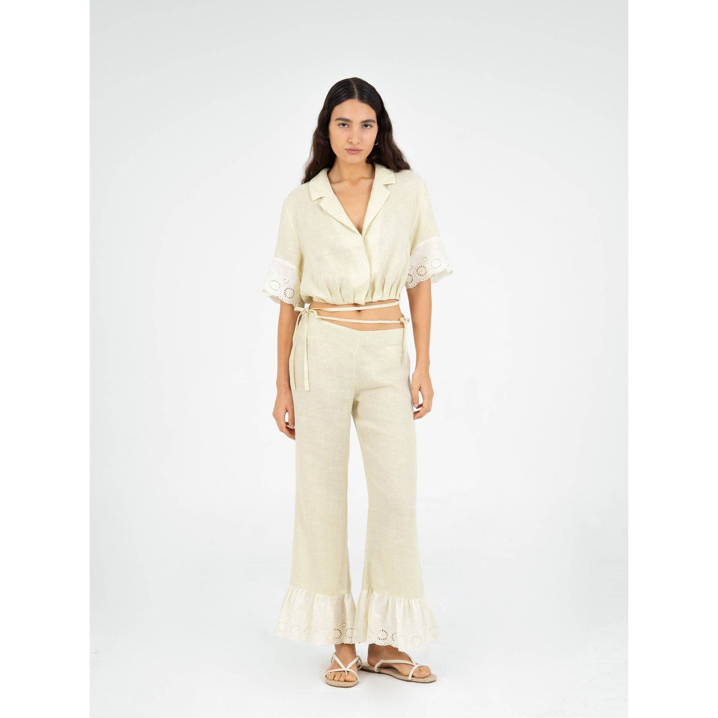 Aurora Linen Beige Pants