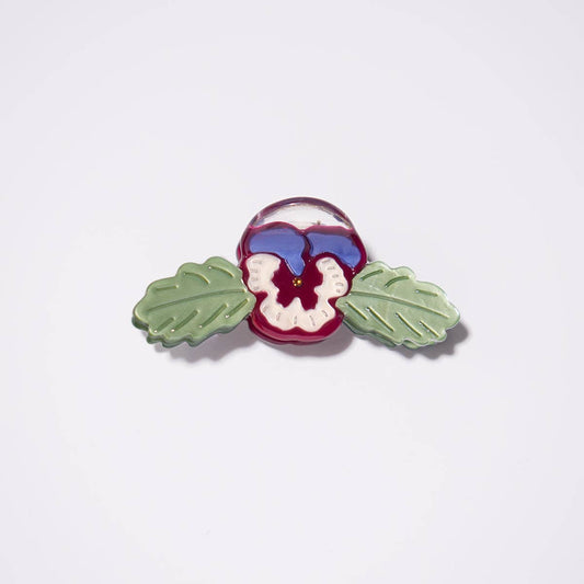 Wild Pansy Mini Claw - Small Acetate Purple Flower Hair Clip