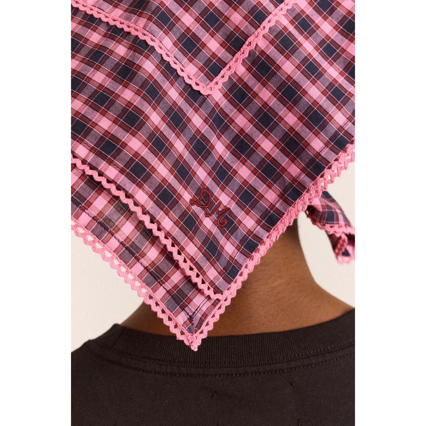 Headscarf In Magenta Check