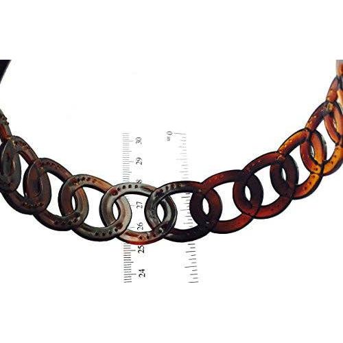 French Round Chain Tortoise Shell Brown Headband