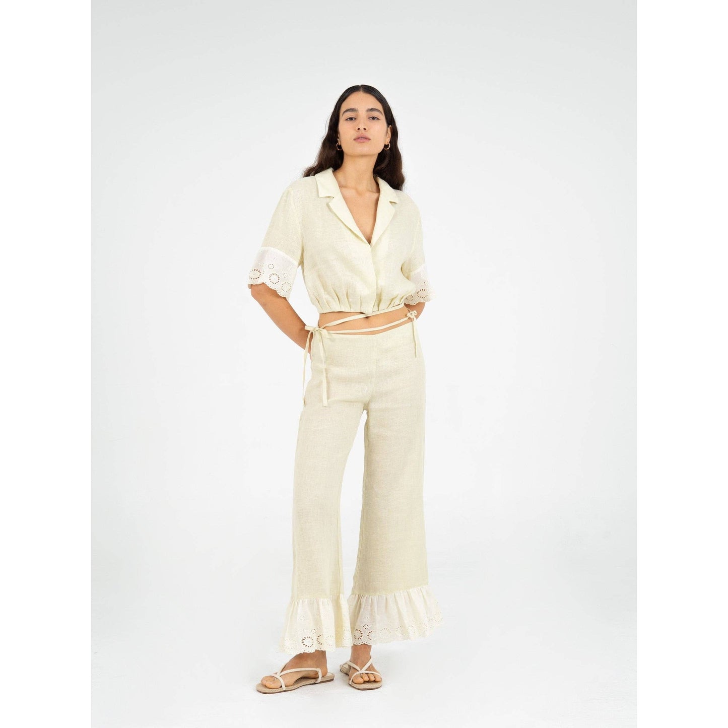 Aurora Linen Beige Pants