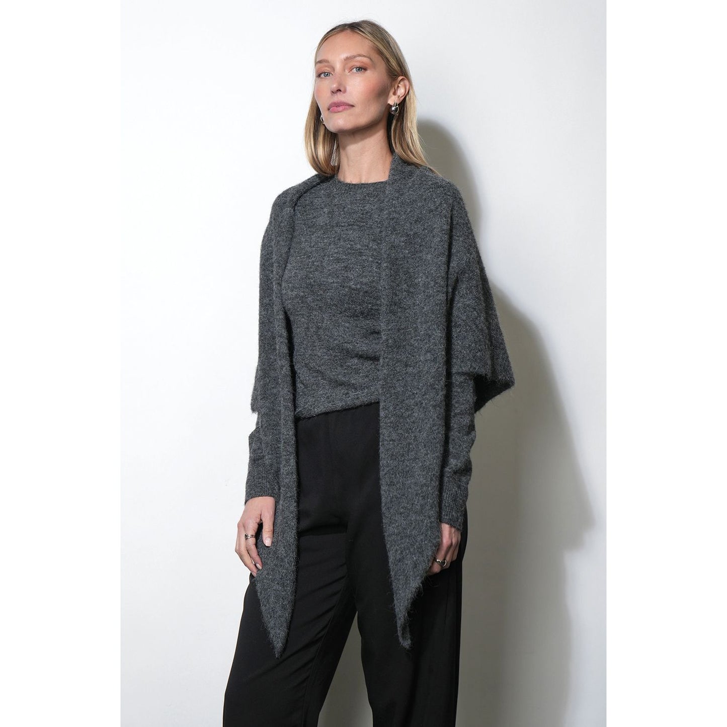 Yumi Sweater Top 2-pc Detachable Shawl Set
