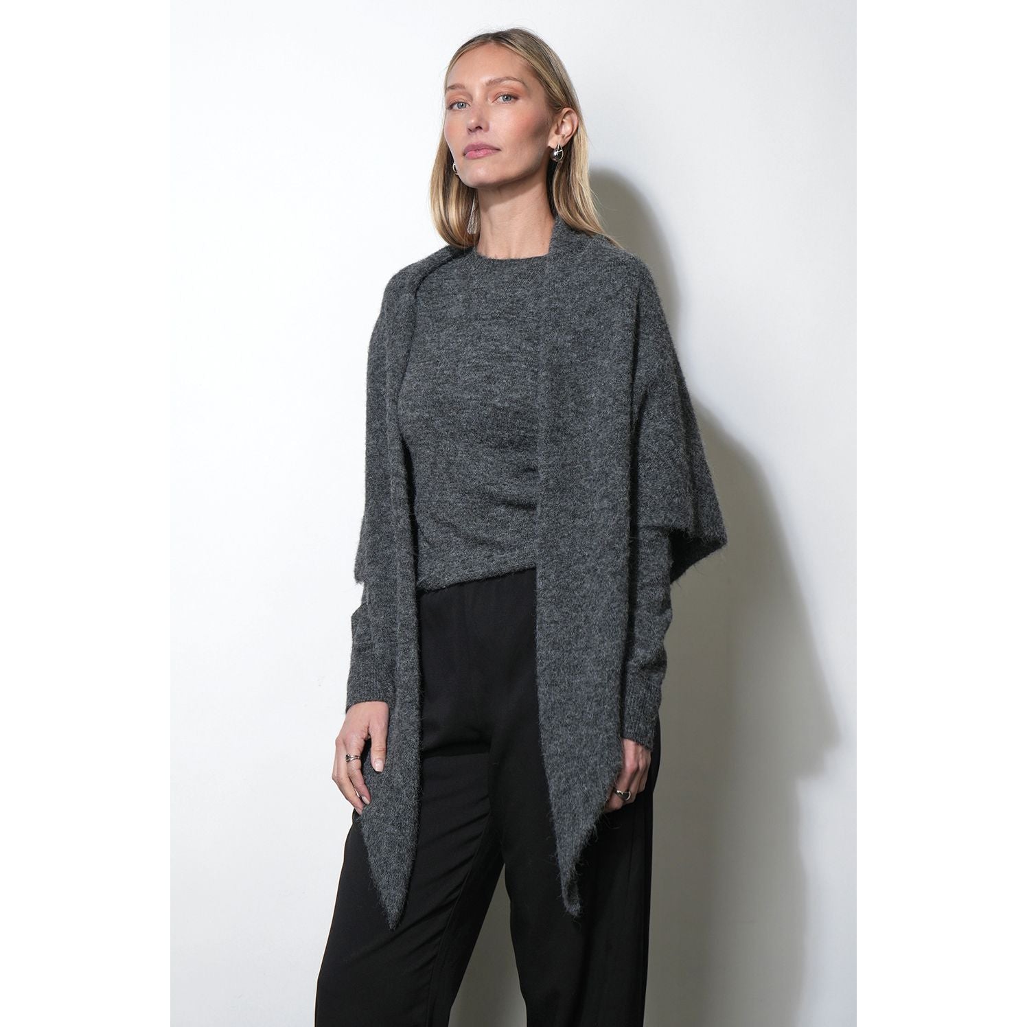 Yumi Sweater Top 2-pc Detachable Shawl Set