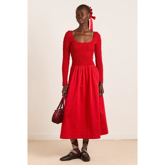 Malinda LS Smocked Midi