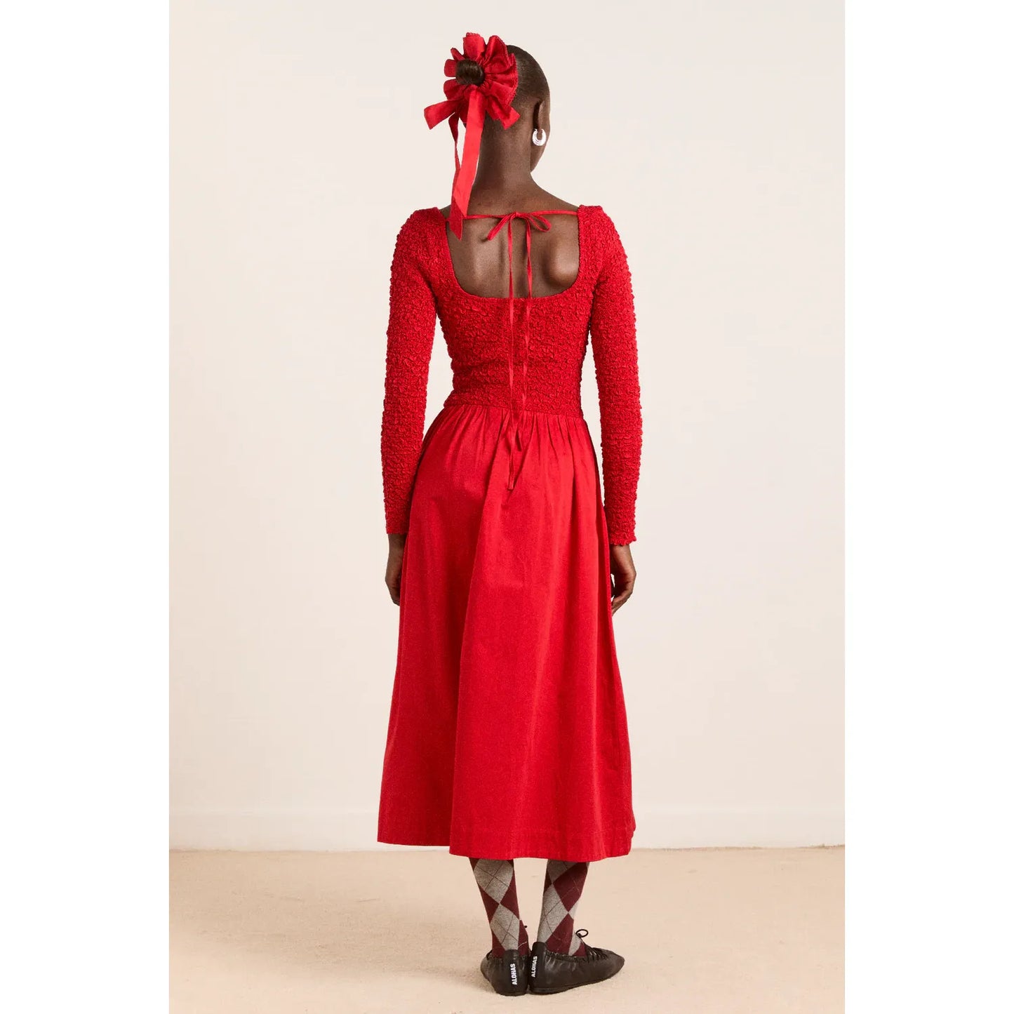 Malinda LS Smocked Midi