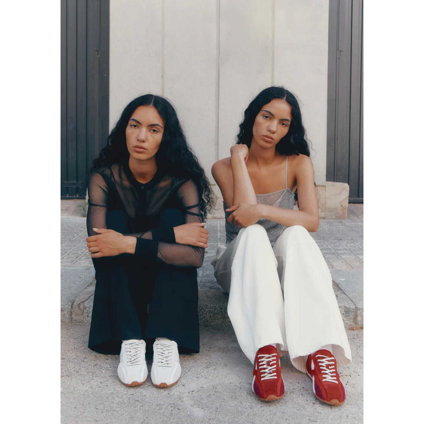 Tb.304 Nylon Red Leather Sneakers