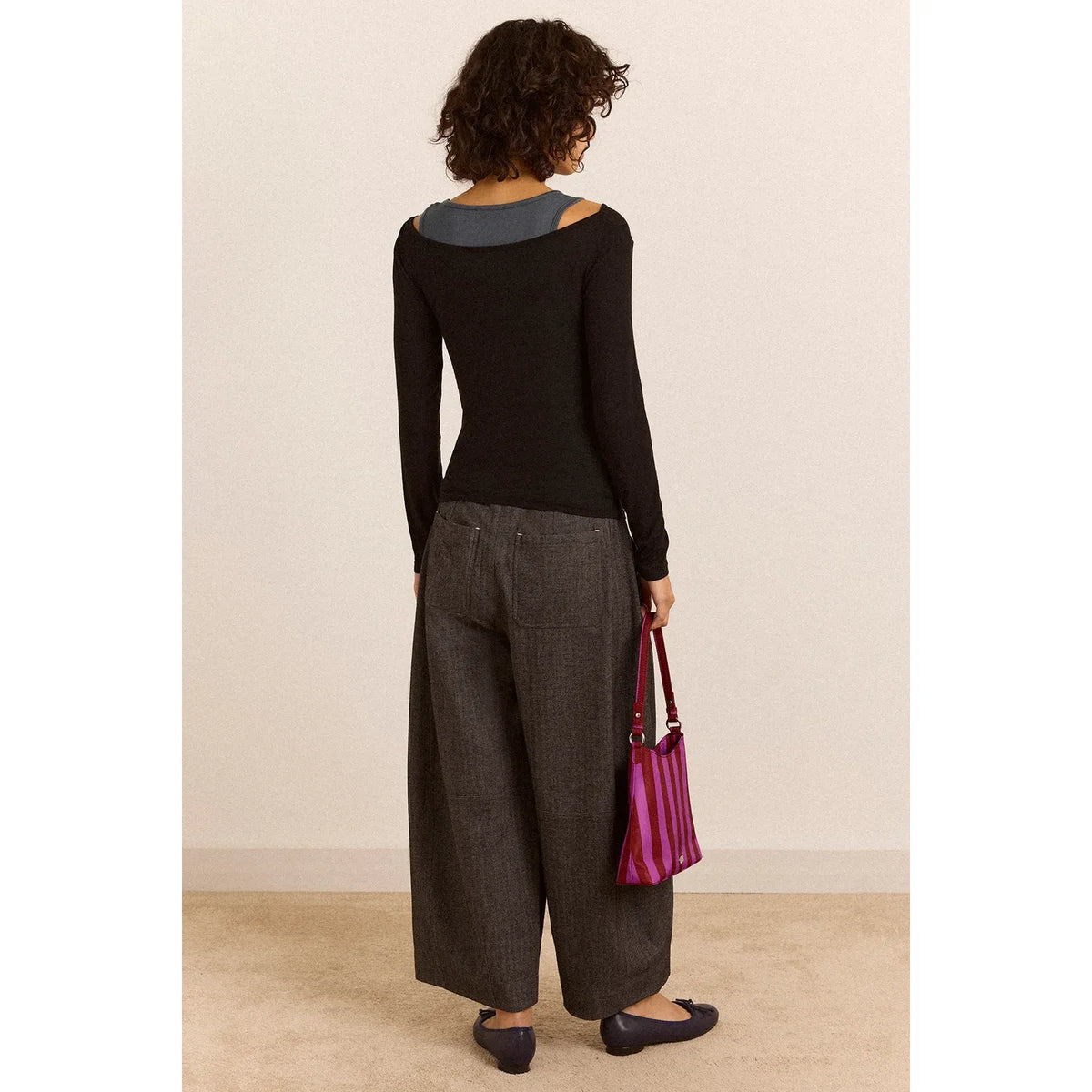 Mara Trouser - Grey Herringbone