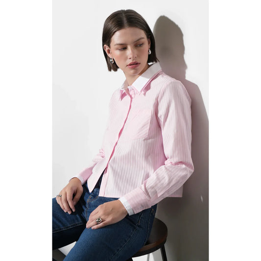 Daphne Contrast Collar Button Down Shirt