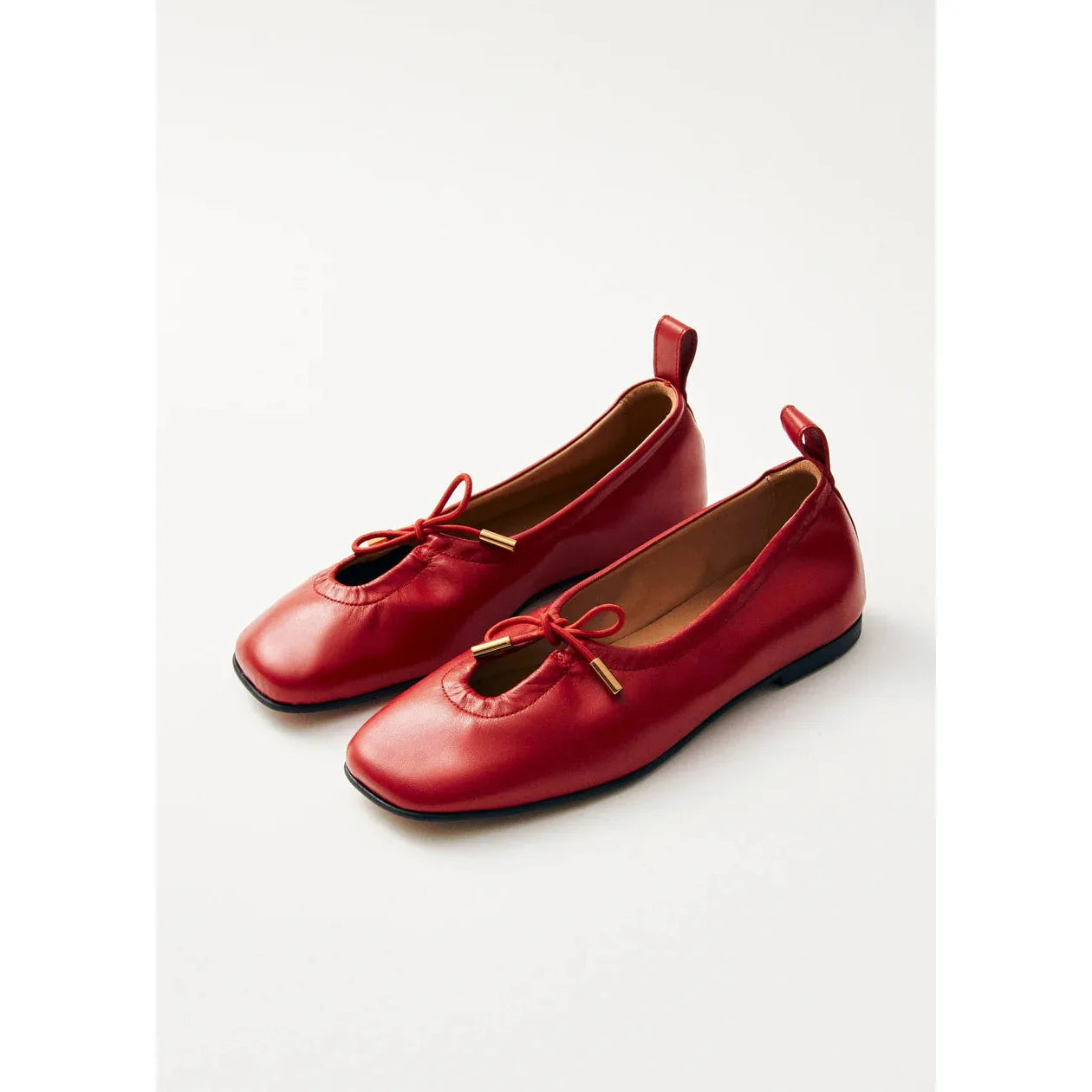 Rosalind Red Leather Ballet Flats