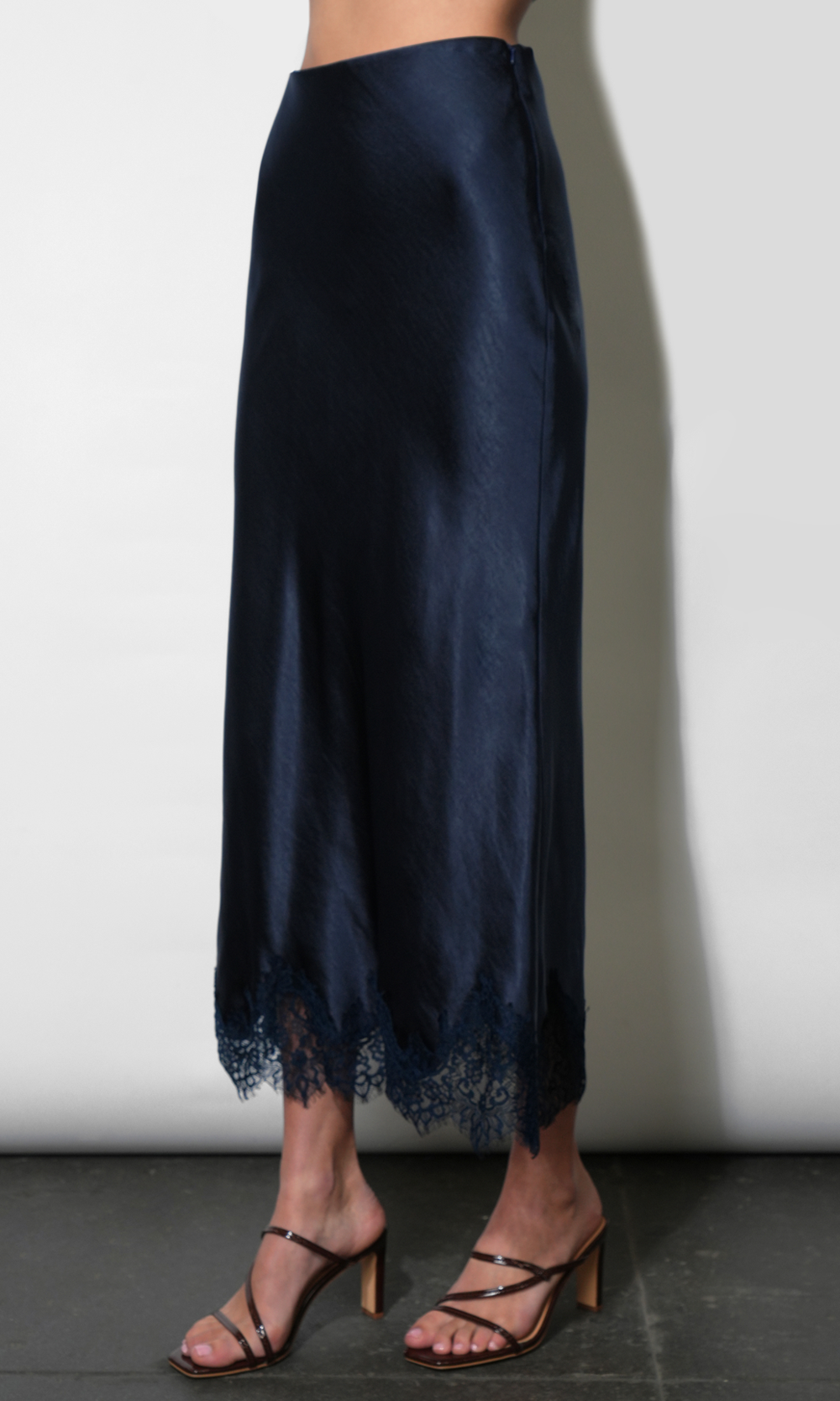 Nina Midi Lace Hem Slip Skirt