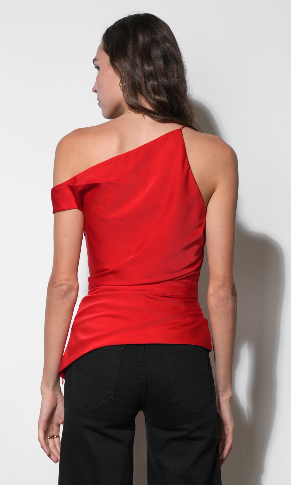 Yvette Asymmetric Side Pleated Top