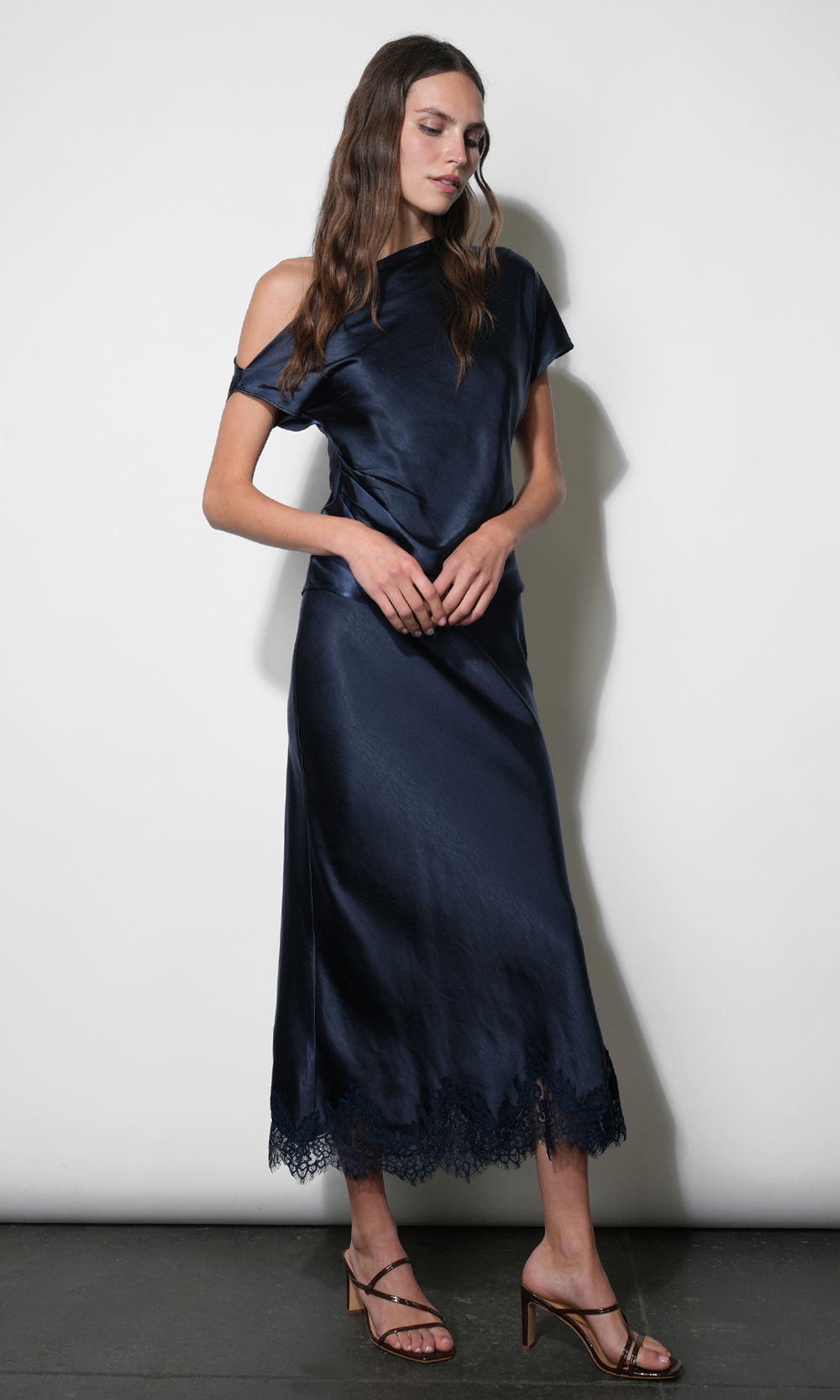 Nina Midi Lace Hem Slip Skirt