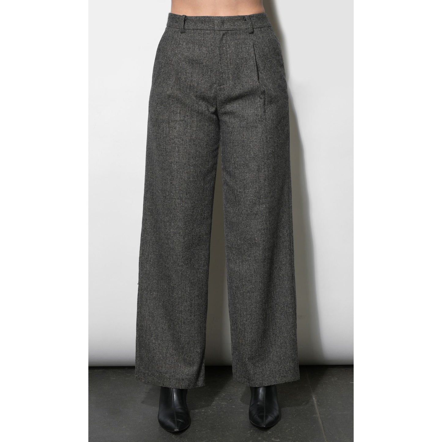 Liv Herringbone Wide Leg Trousers