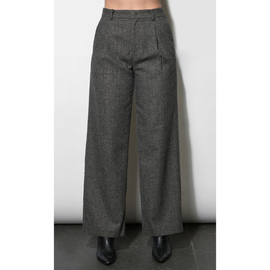 Liv Herringbone Wide Leg Trousers
