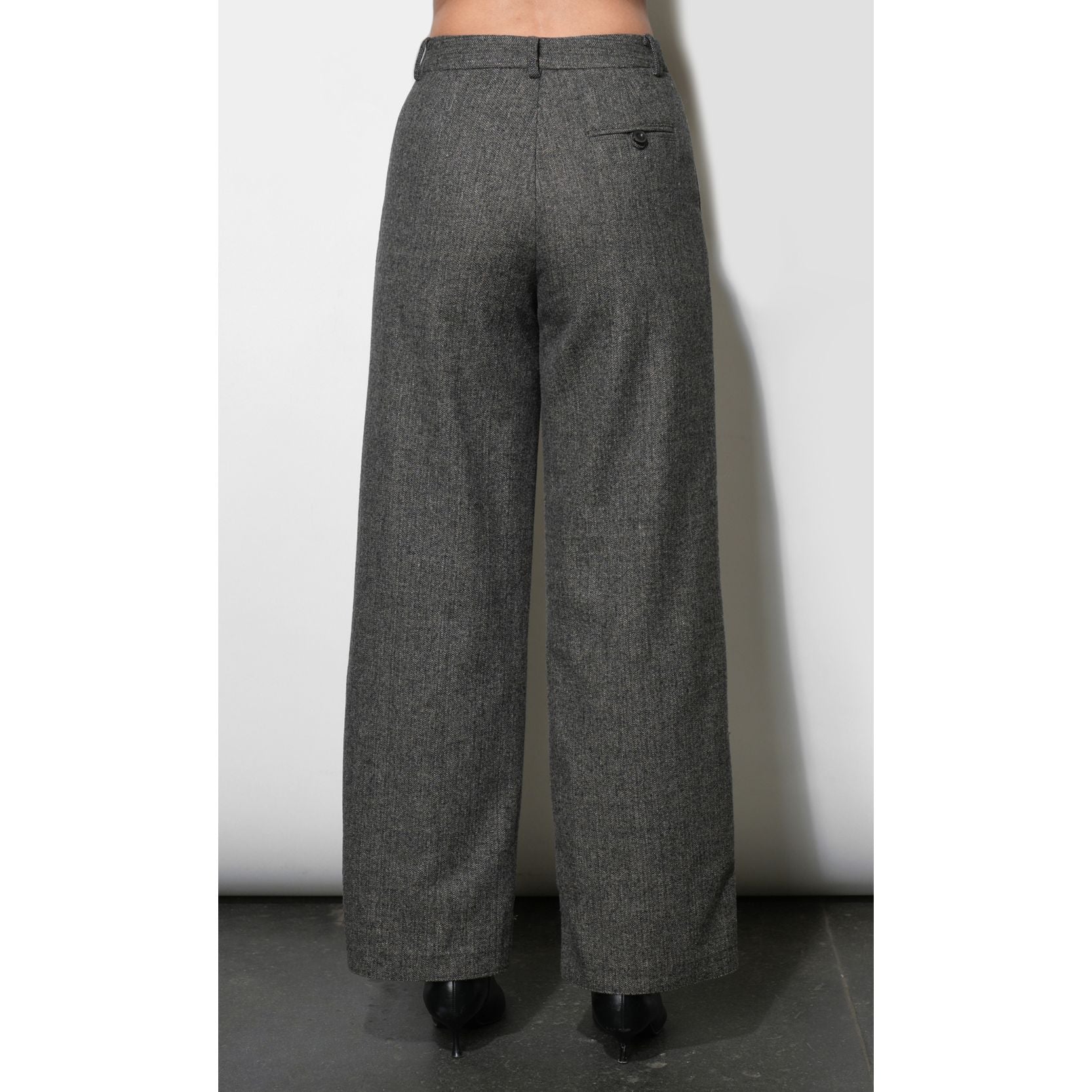 Liv Herringbone Wide Leg Trousers