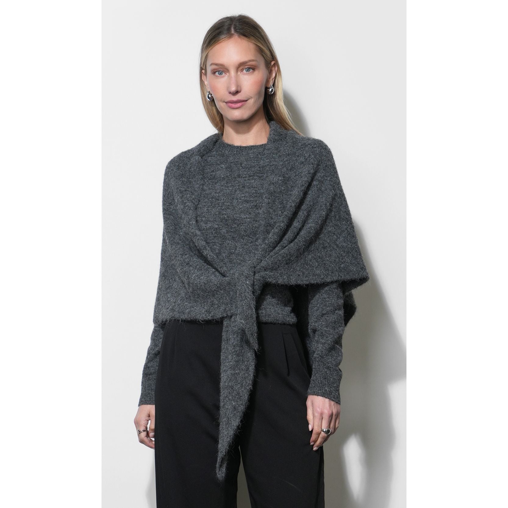 Yumi Sweater Top 2-pc Detachable Shawl Set