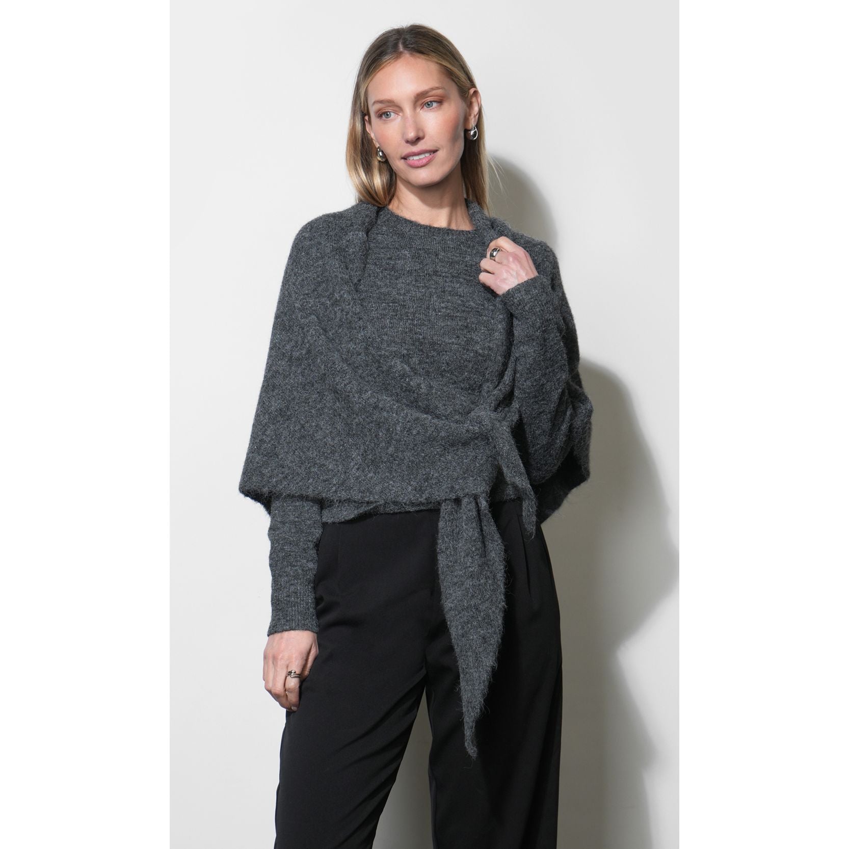 Yumi Sweater Top 2-pc Detachable Shawl Set