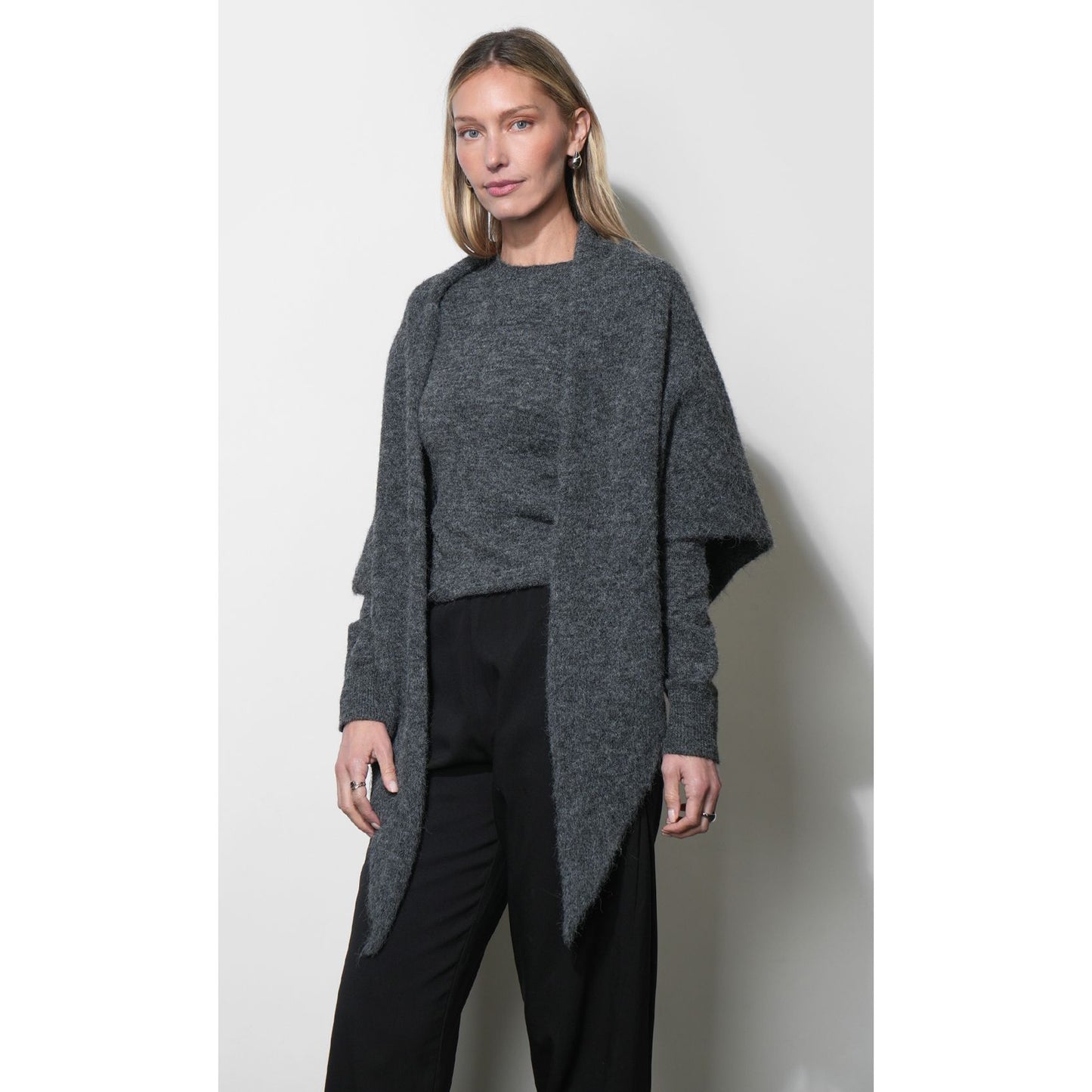 Yumi Sweater Top 2-pc Detachable Shawl Set