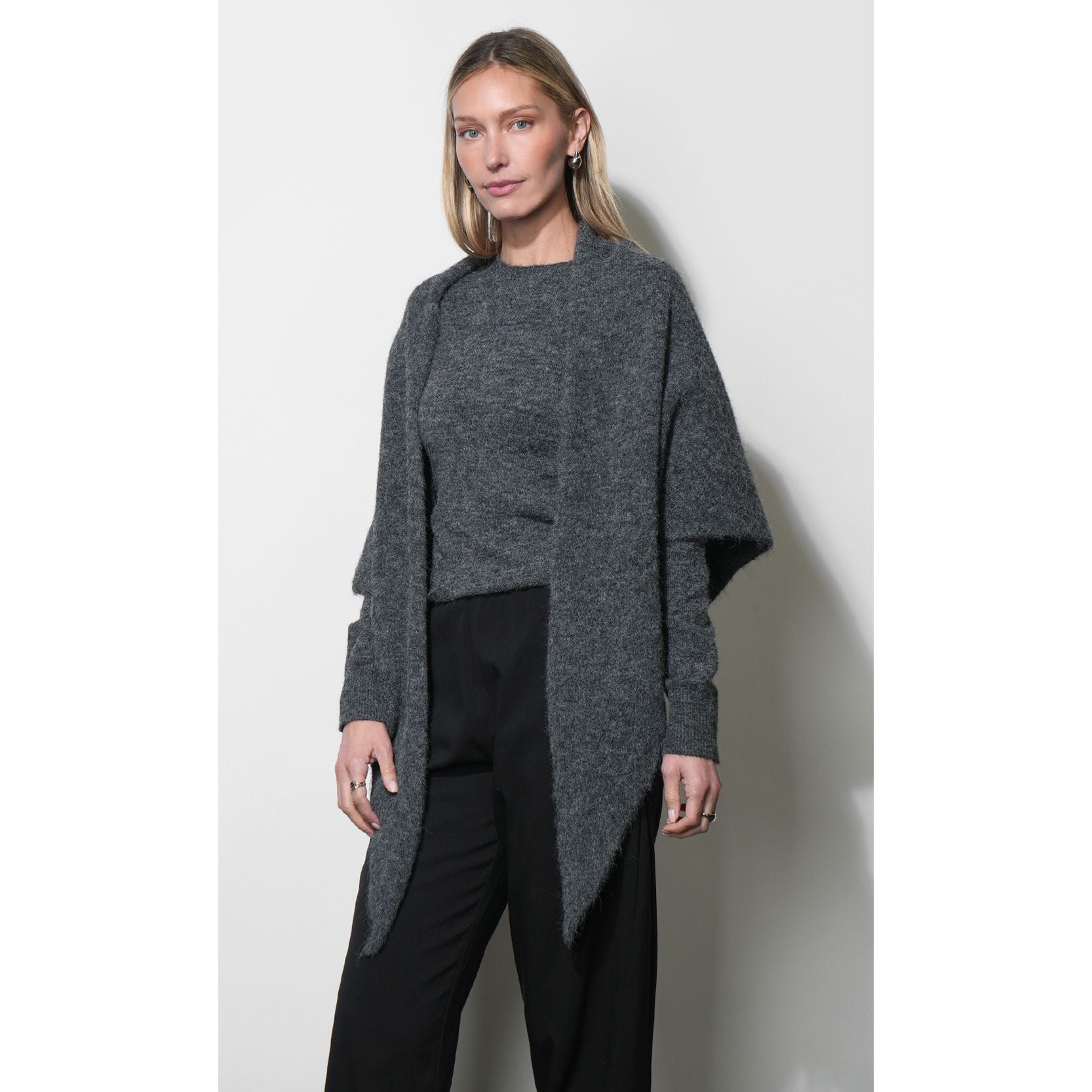 Yumi Sweater Top 2-pc Detachable Shawl Set