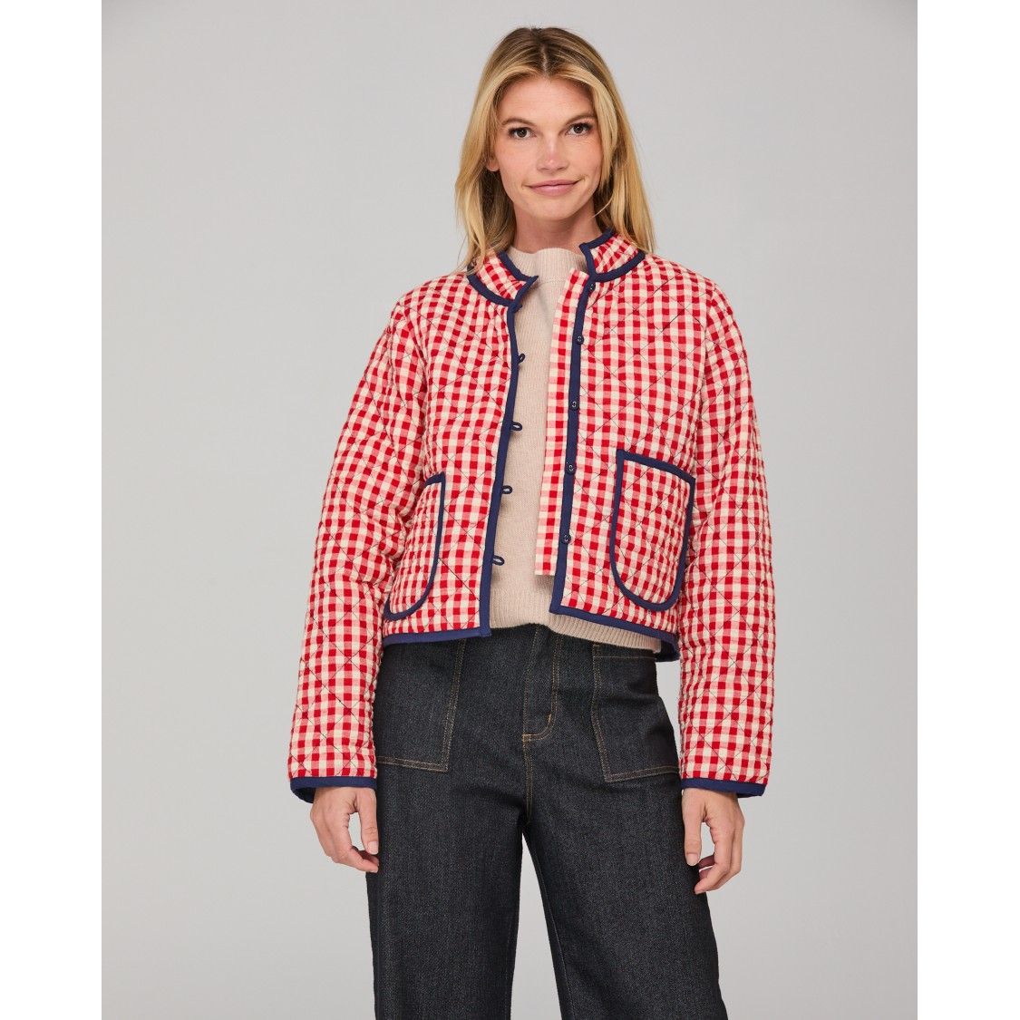Mizuki Jacket Red Seersucker