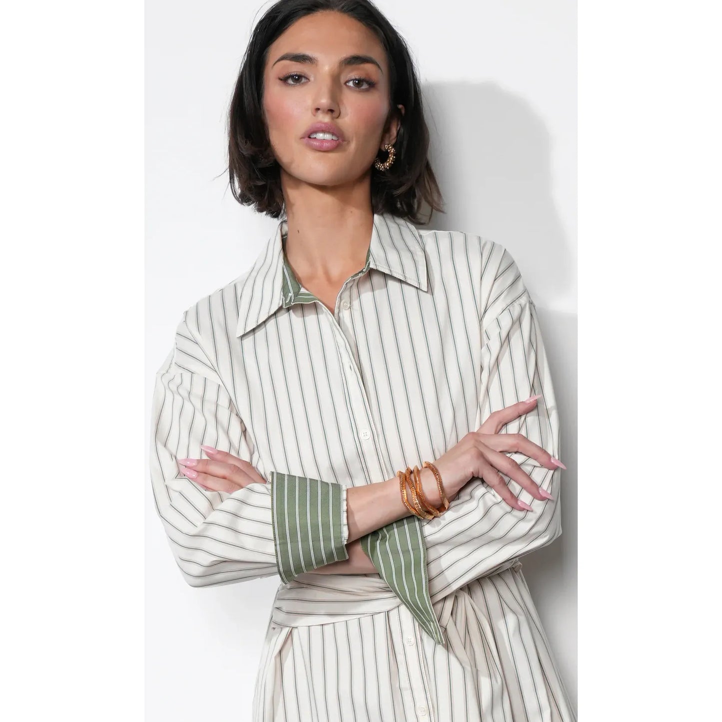 Cosette Open Back Shirt Dress