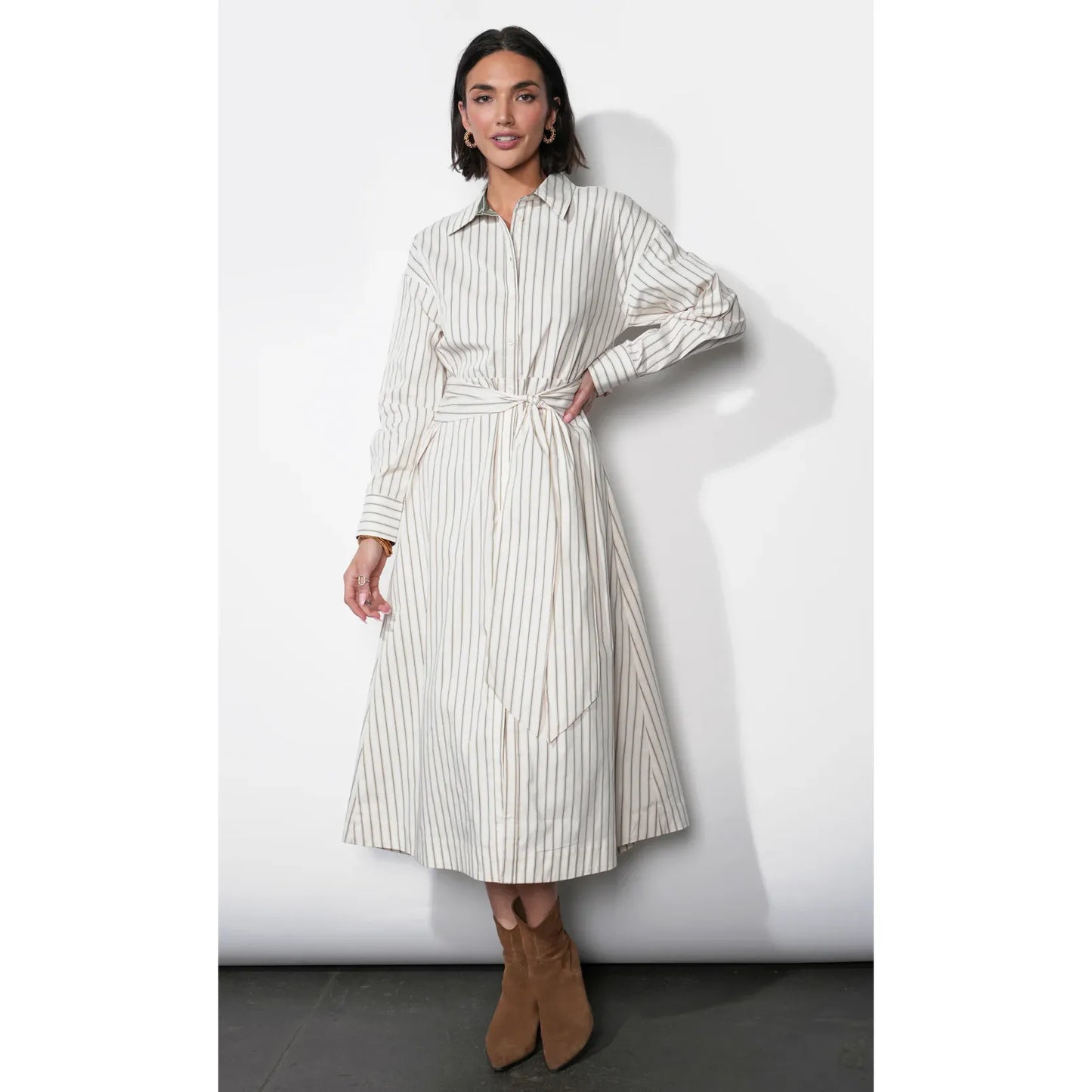 Cosette Open Back Shirt Dress